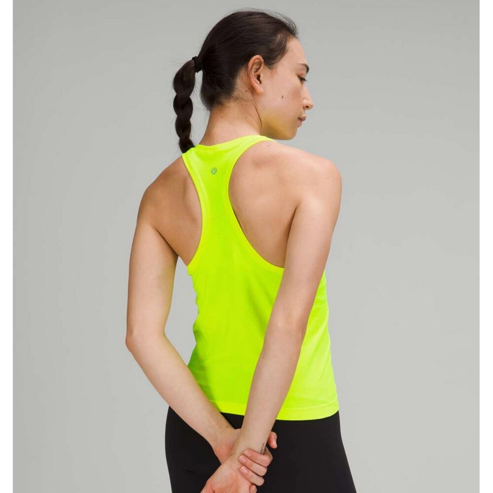 Neon Yellow Racerback Performance Tank Top - Picture 4 of 9